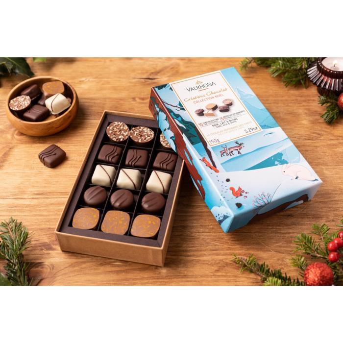 Coffret de chocolat Noël : 15 chocolats fourrés